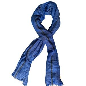 NEW Tickled Pink Scarf - Blue with Black Stripes - NWT